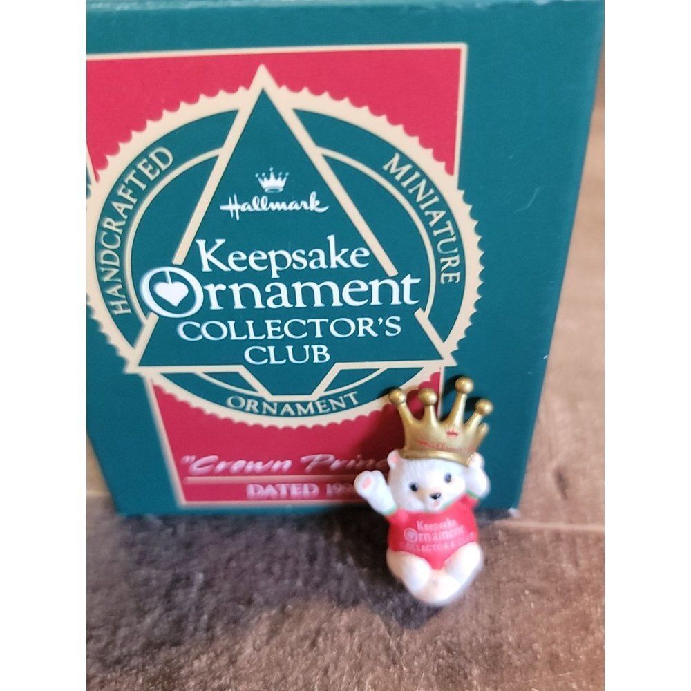 Hallmark Crown Prince 1990 mini ornament Xmas Decor polar bear
